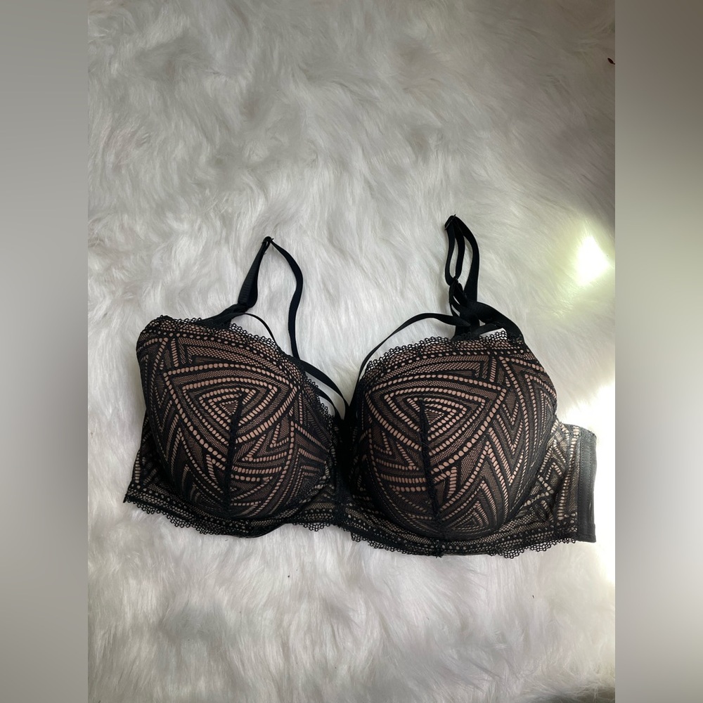Adore Me Black & Cream Bra